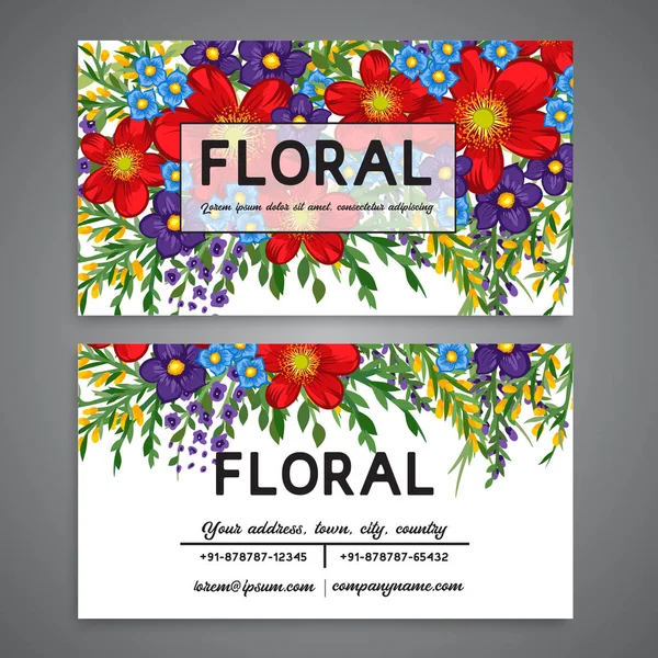 Çiçek kartvizit şablonu vektör