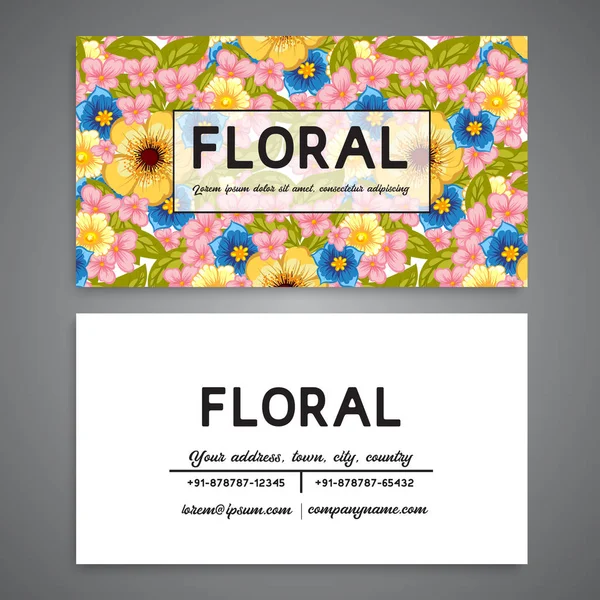 Vektor für florale Visitenkarten — Stockvektor