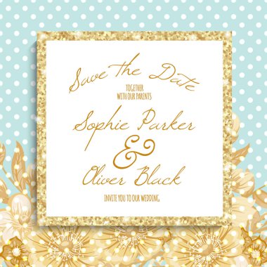 Çiçek düğün davetiyesi tasarımı