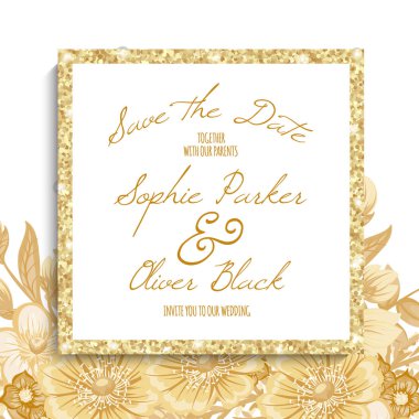 Çiçek düğün davetiyesi tasarımı