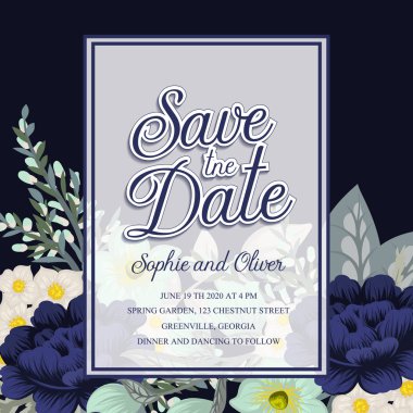 Çiçek düğün davetiyesi tasarımı