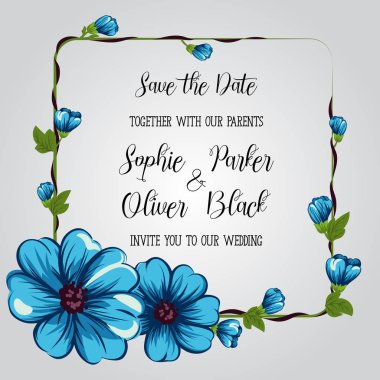 Çiçek düğün davetiyesi tasarımı