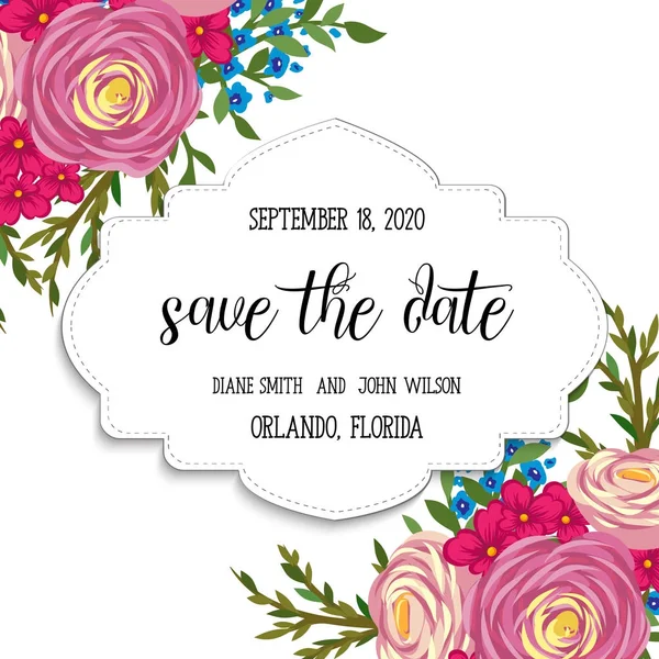 Çiçek düğün davetiyesi tasarımı