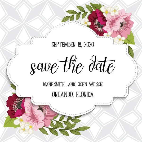 Çiçek düğün davetiyesi tasarımı