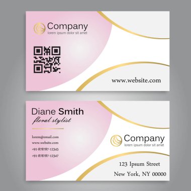  Güzel çiçekler ile kartvizit. Şablon