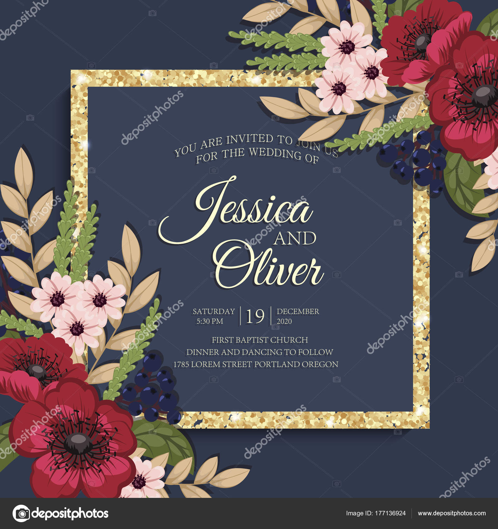 Boho DEPOSIT Garden Wedding RSVP Floral Wedding Invitation Floral Boho Floral Watercolor Wedding Invitation Watercolor Invitation