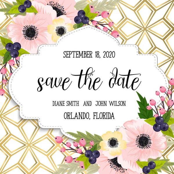 Tebrik kartı çiçeklerle, suluboya, düğün, doğum günü ve diğer tatil ve yaz arka plan için davetiye kullanılabilir. Vektör çizim. 