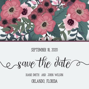 Tebrik kartı çiçeklerle, suluboya, düğün, doğum günü ve diğer tatil ve yaz arka plan için davetiye kullanılabilir. Vektör çizim