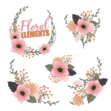 Güzel çiçek tasarım. Vektör çizim