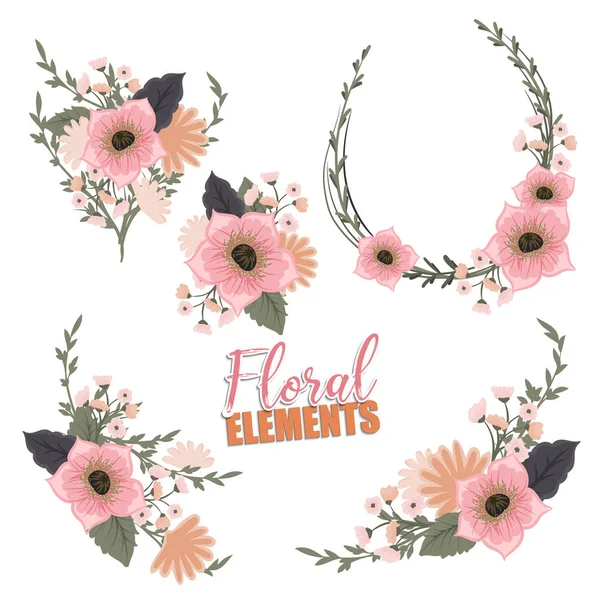 Belo Design Floral Ilustração Vetorial —  Vetores de Stock