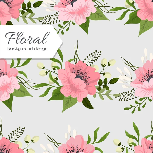 Floral Background Seamless Pattern Pink Flowers — Stock Vector