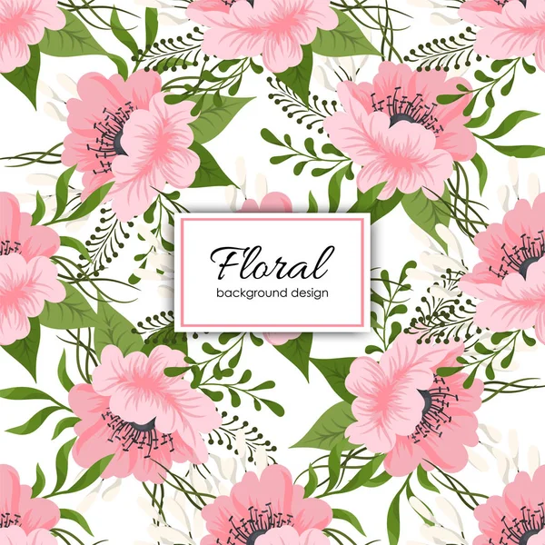 Floral Background Seamless Pattern Pink Flowers — Stock Vector