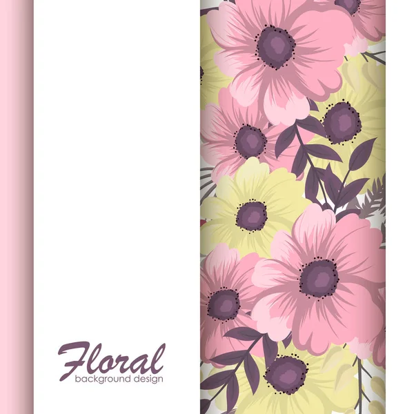 Moldura Floral Borda Rosa Amarela Com Flores — Vetor de Stock