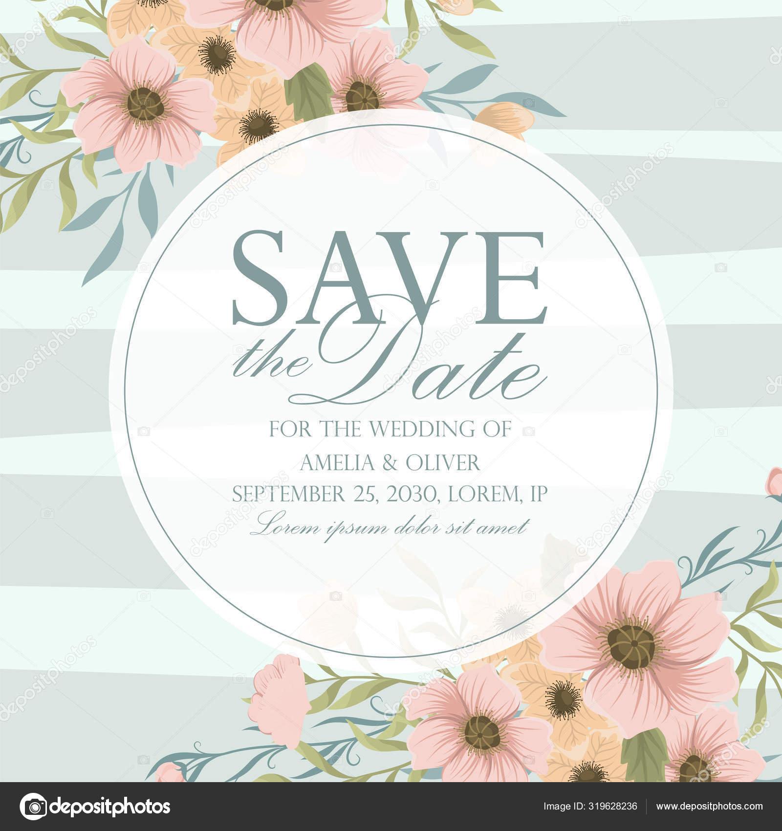 Floral Wedding Background Yellow Green Floral Pattern Stock Vector ...