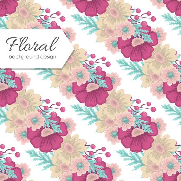 Background Flower Hot Pink Flowers Seamless Pattern — ストックベクタ