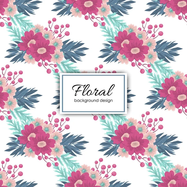 Fleur Fond Fleurs Rose Chaud Motif Sans Couture — Image vectorielle
