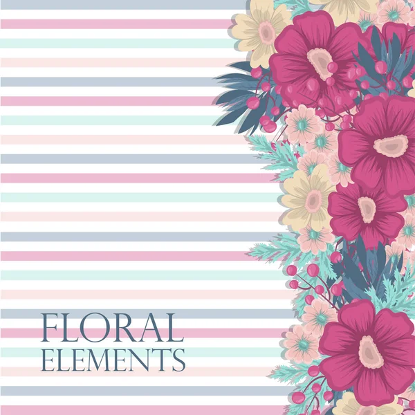 Fond Bordure Florale Fleurs Roses Chaudes — Image vectorielle