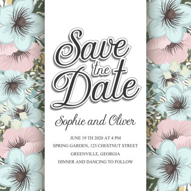 Çiçekli düğün geçmişi - pembe ve nane yeşili çiçek deseni