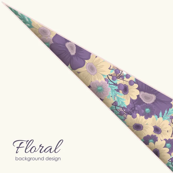Modèle Bordure Fleurs Fleurs Violettes Jaunes — Image vectorielle