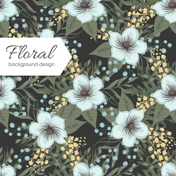 Fondo Vector Floral Menta Verde Patrón Sin Costuras — Vector de stock