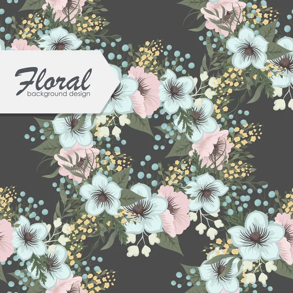 Background Floral Vector Mint Green Seamless Pattern — ストックベクタ