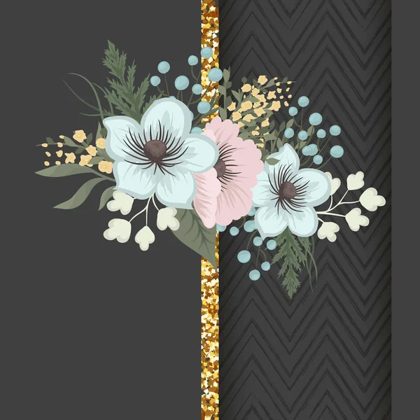 Blumenkranz Hintergrund Rosa Und Mintgrün Blumenmuster — Stockvektor