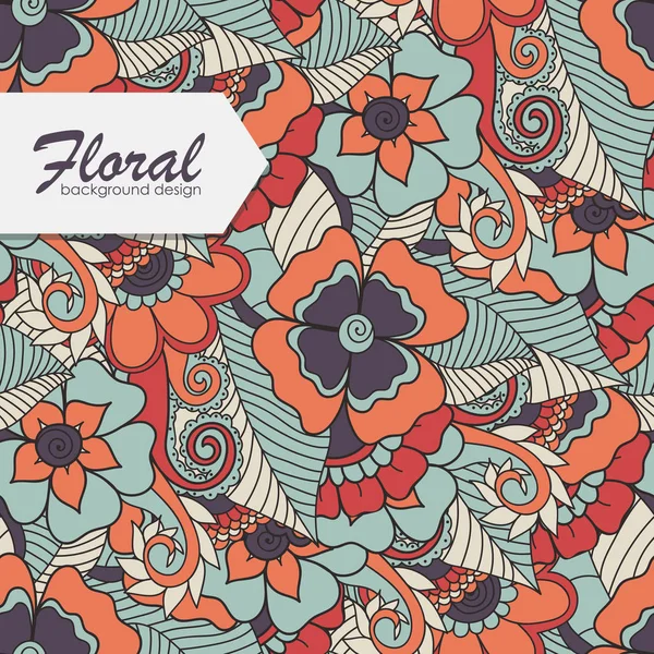 Fond Motif Floral Fleurs Noyées Main — Image vectorielle