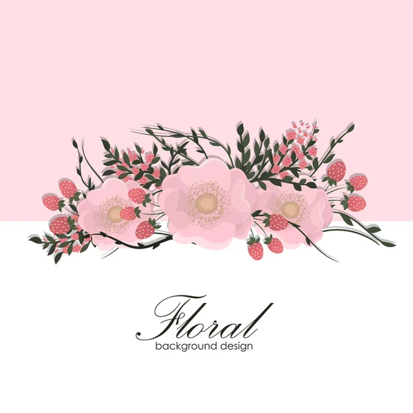 Шаблон Границы Цветов Розовые Цветы — стоковый вектор