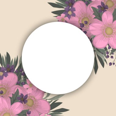 Pembe çiçek arkaplanı - çiçek çemberi