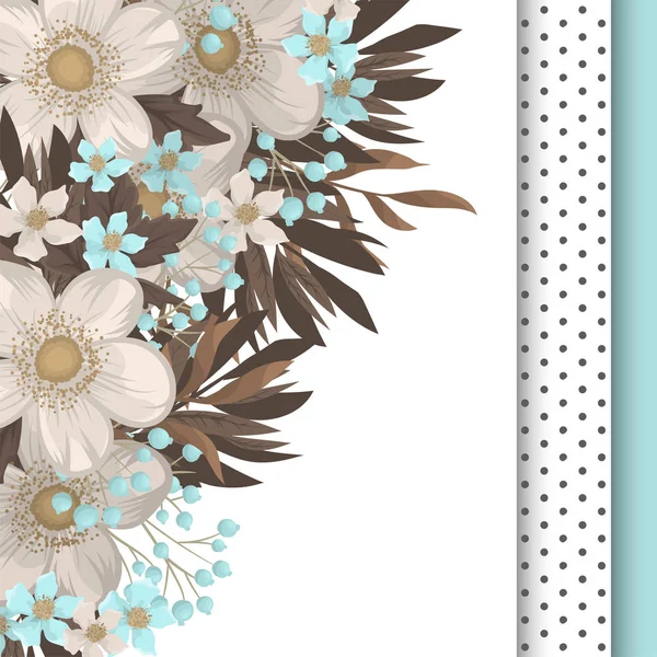 Fond Floral Blanc Bordure Fleur — Image vectorielle