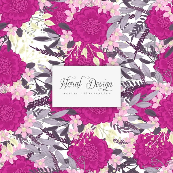 Hintergrund Blume - heiße rosa Blumen nahtlose Muster — Stockvektor