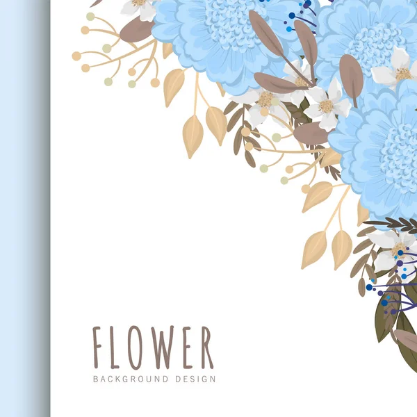 Flower border template - light blue flowers — Stock Vector