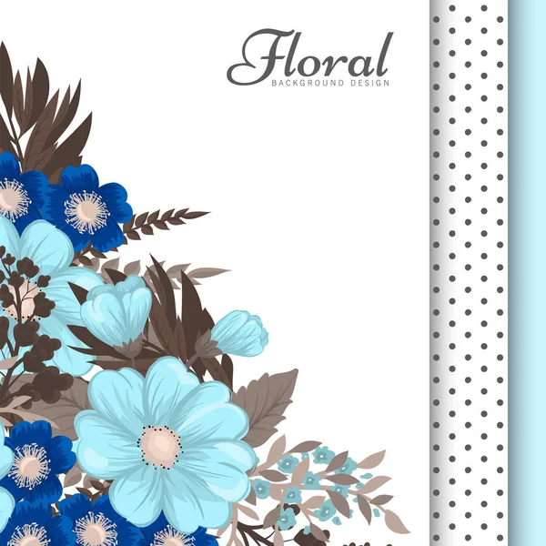 花の境界線の背景-ライトブルーの花 — ストックベクタ