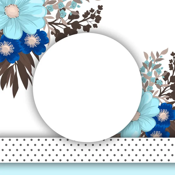 Fundo de borda floral - flores azuis claras —  Vetores de Stock