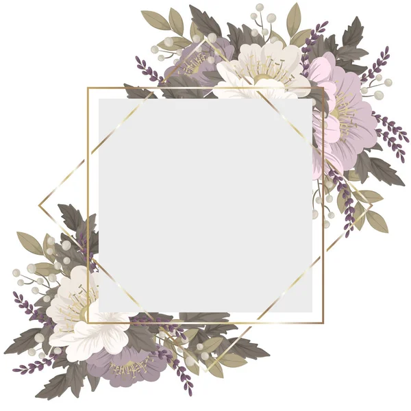 Růžové a bílé květinové hranice — Stockový vektor