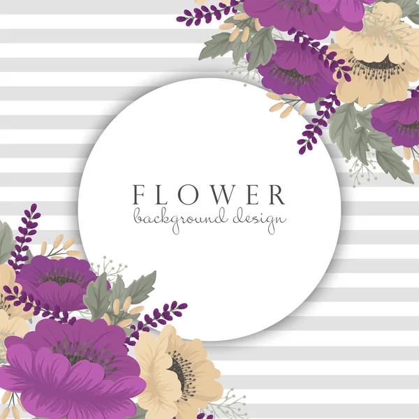 Blommig bård mall - lila blommig ram — Stock vektor
