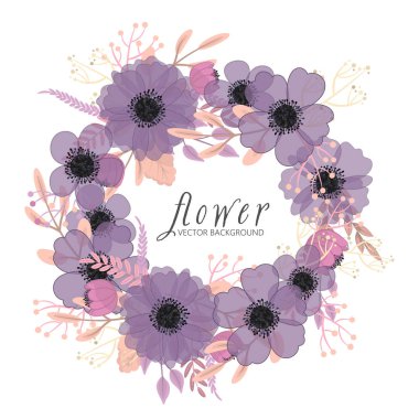 Mor çiçek çelengi - çiçek arkaplanı