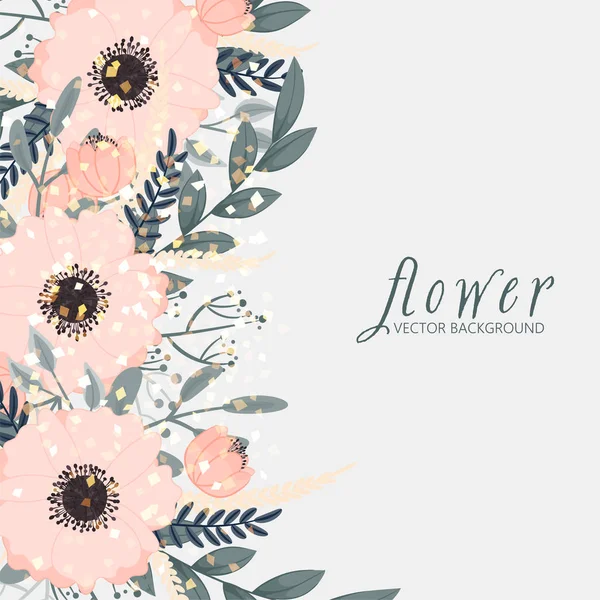 Blumenmuster Hintergrund - rosa Blumen — Stockvektor
