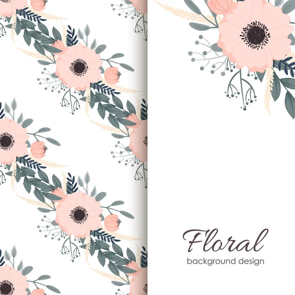 Floral pattern background - pink flowers — Stock Vector