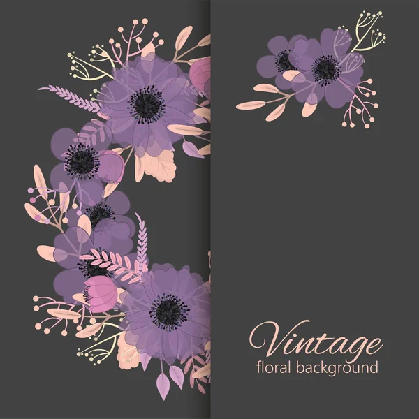 Фіолетовий квітковий фон - квіткова рамка — стоковий вектор