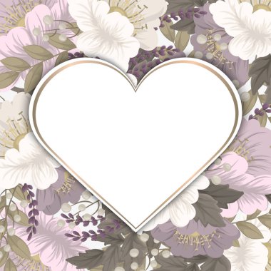 Aşk çiçeği çerçevesi - Sevgililer Günü