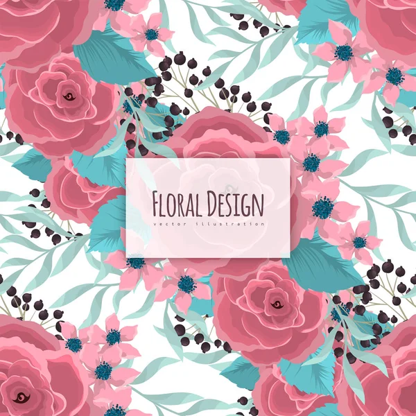 Illustration Vectorielle Fond Motif Fleur Sans Couture — Image vectorielle
