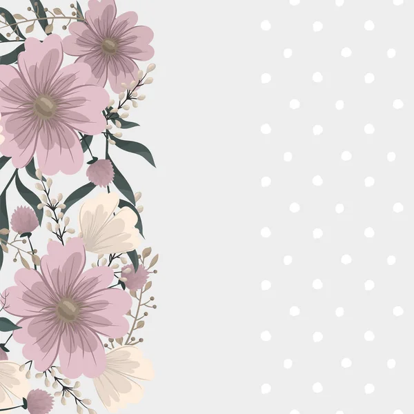 Fundo Borda Floral Ilustração Vetor Borda Flor Rosa — Vetor de Stock