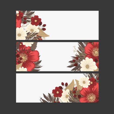 Çiçek sınır çizimi - kırmızı çerçeve çizimi