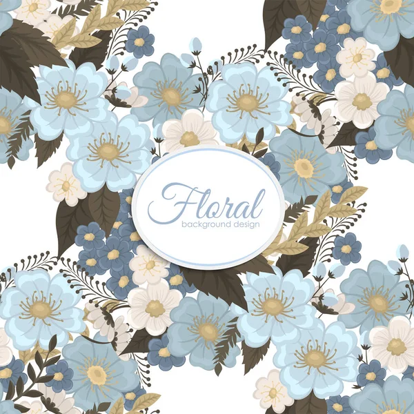 Ilustración Vector Fondo Sin Costura Flor Azul Claro — Vector de stock