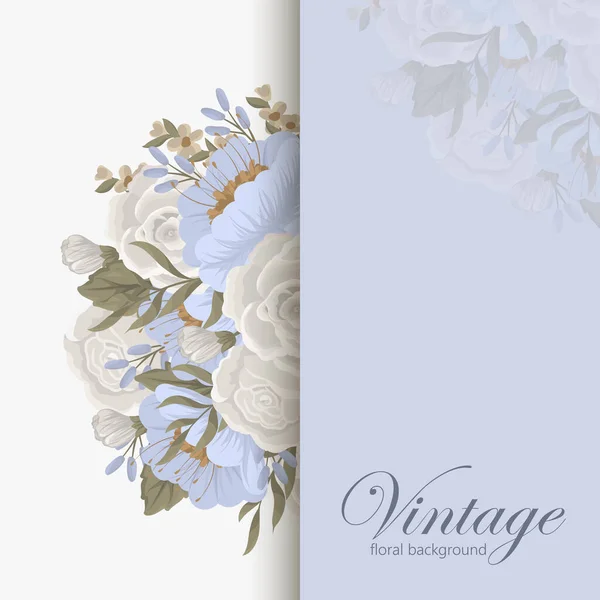 Blume Rand Vorlage Blaue Blumen Vektor Illustration — Stockvektor