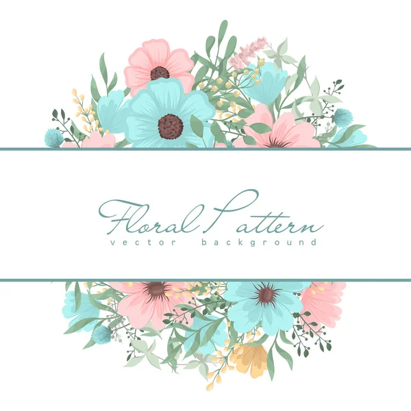 Menthe Verte Fond Floral Bordure Fleur — Image vectorielle