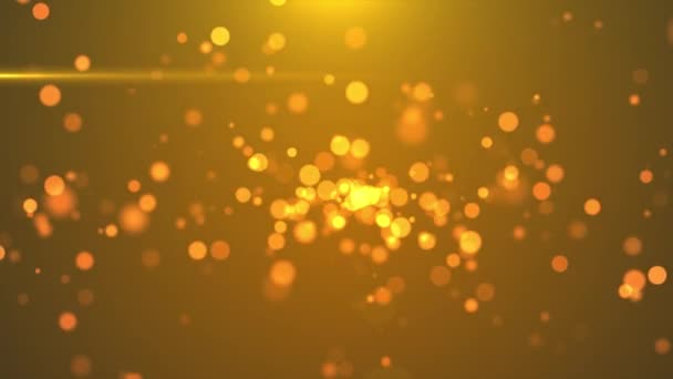 4k goldene blinkende Teilchen Bewegungshintergründe — Stockvideo