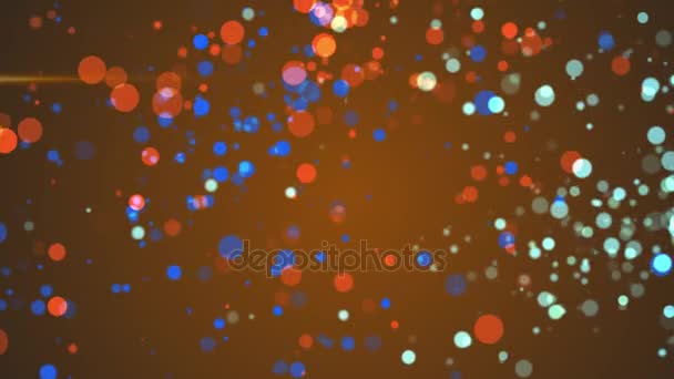 Abstracte Multicolor deeltjes vallen langzaam bewegings-achtergrond — Stockvideo