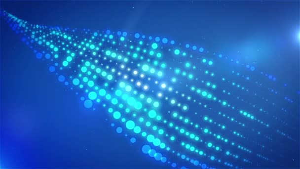 Blue Shine Waving Particles Motion Graphics Background — Stock Video